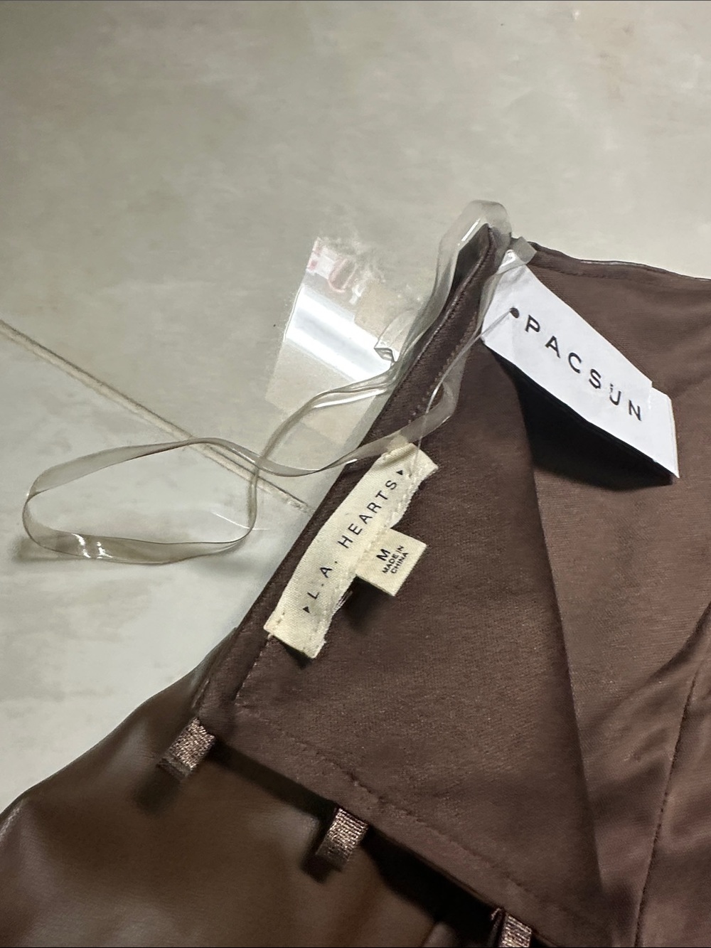 PacSun Strapless Faux-Leather Mini Dress in Brown - Picture 4 of 5